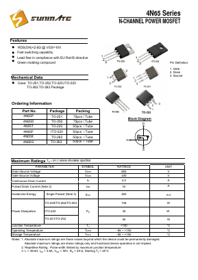 4N65K Datasheet PDF SUNMATE electronic Co., LTD
