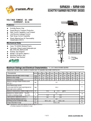 SR850 Datasheet PDF SUNMATE electronic Co., LTD