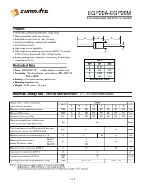 EGP20A Datasheet PDF SUNMATE electronic Co., LTD