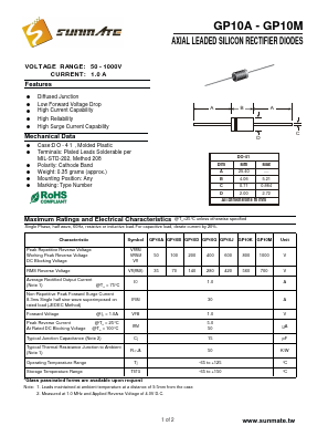 GP10K Datasheet PDF SUNMATE electronic Co., LTD