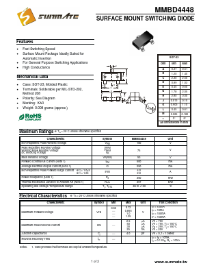 MMBD4448 Datasheet PDF SUNMATE electronic Co., LTD