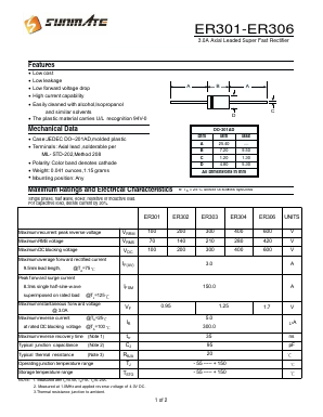 ER302 Datasheet PDF SUNMATE electronic Co., LTD