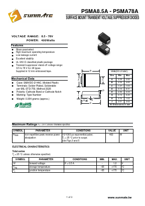 PSMA60A Datasheet PDF SUNMATE electronic Co., LTD