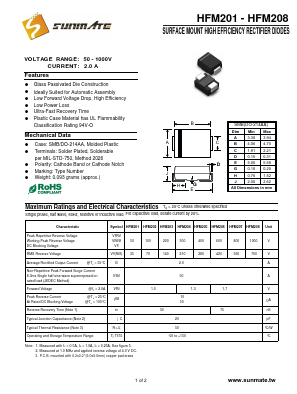 HFM201 Datasheet PDF SUNMATE electronic Co., LTD