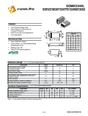 SDMK0340L Datasheet PDF SUNMATE electronic Co., LTD