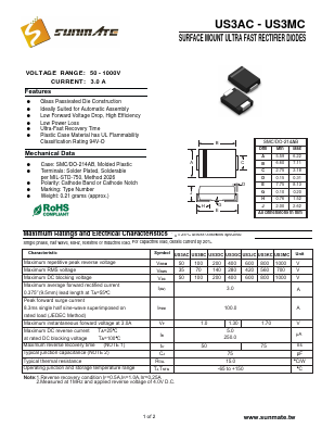 US3AC Datasheet PDF SUNMATE electronic Co., LTD
