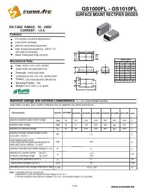 GS1006FL Datasheet PDF SUNMATE electronic Co., LTD