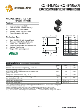 CD214B-T43CA Datasheet PDF SUNMATE electronic Co., LTD
