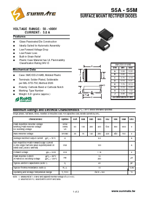 S5J Datasheet PDF SUNMATE electronic Co., LTD