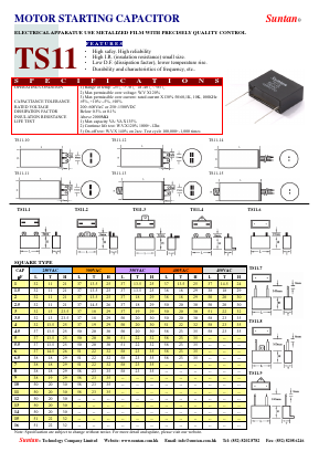 TS11-8 Datasheet PDF Suntan Capacitors