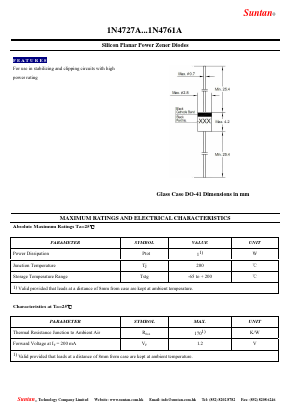1N4727A Datasheet PDF Suntan Capacitors