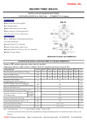 BR25005 Datasheet PDF Suntan Capacitors