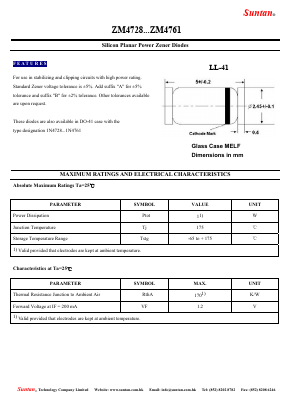 ZM4731 Datasheet PDF Suntan Capacitors