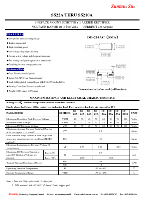 SS26A Datasheet PDF Suntan Capacitors
