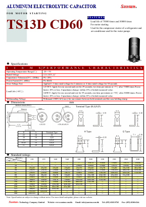 TS13D3-CD60 Datasheet PDF Suntan Capacitors