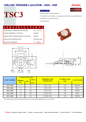TSC3 Datasheet PDF Suntan Capacitors