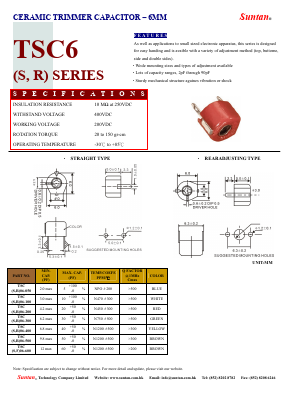 TSC6 Datasheet PDF Suntan Capacitors