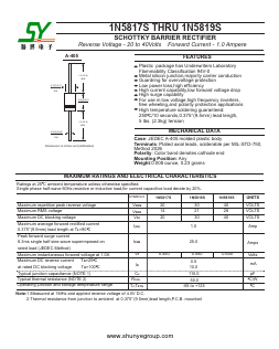 1N5817S Datasheet PDF Changzhou Shunye Electronics Co.,Ltd.