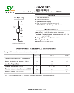 1N52 Datasheet PDF Changzhou Shunye Electronics Co.,Ltd.