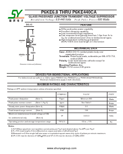 P6KE12 Datasheet PDF Changzhou Shunye Electronics Co.,Ltd.