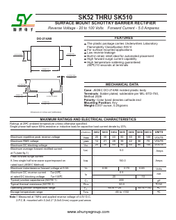 SK52 Datasheet PDF Changzhou Shunye Electronics Co.,Ltd.