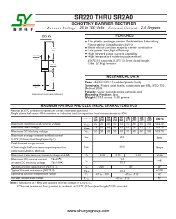 SR290 Datasheet PDF Changzhou Shunye Electronics Co.,Ltd.