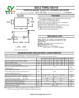 SS13 Datasheet PDF Changzhou Shunye Electronics Co.,Ltd.