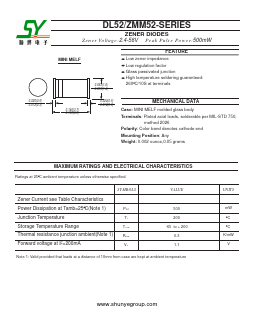 ZMM5246B Datasheet PDF Changzhou Shunye Electronics Co.,Ltd.