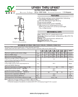 UF4003 Datasheet PDF Changzhou Shunye Electronics Co.,Ltd.