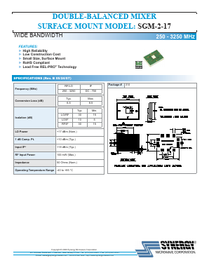 SGM-2-17 Datasheet PDF SYNERGY MICROWAVE CORPORATION