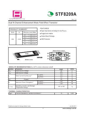 STF8209A Datasheet PDF Samhop Mircroelectronics