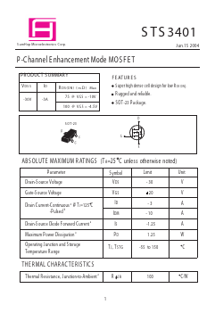 STS3401 Datasheet PDF Samhop Mircroelectronics