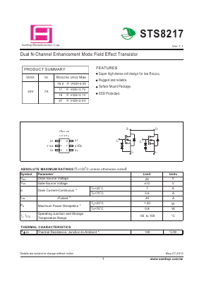 STS8217 Datasheet PDF Samhop Mircroelectronics