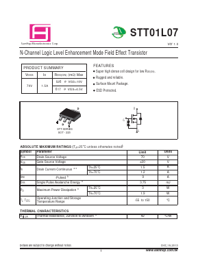 STT01L07 Datasheet PDF Samhop Mircroelectronics