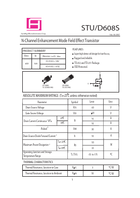 STU608S Datasheet PDF Samhop Mircroelectronics