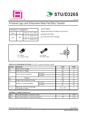 STU326S Datasheet PDF Samhop Mircroelectronics