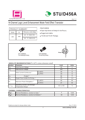 STD456A Datasheet PDF Samhop Mircroelectronics