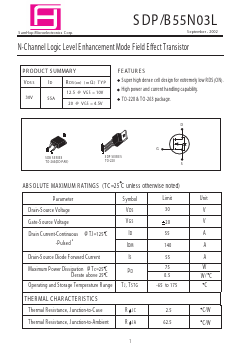 SDB55N03L Datasheet PDF Samhop Mircroelectronics