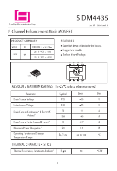 SDM4435 Datasheet PDF Samhop Mircroelectronics