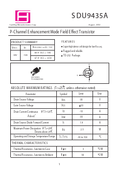 SDU9435 Datasheet PDF Samhop Mircroelectronics