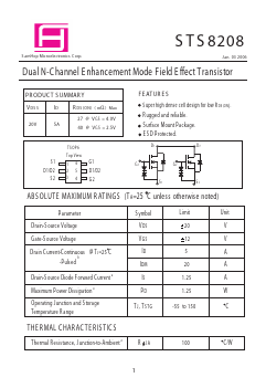 STS8208 Datasheet PDF Samhop Mircroelectronics