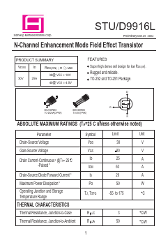 STD9916L Datasheet PDF Samhop Mircroelectronics