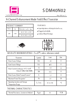 SDM40N02 Datasheet PDF Samhop Mircroelectronics