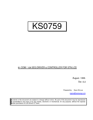 KS0759 Datasheet PDF Samsung