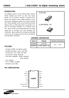KS8620D Datasheet PDF Samsung