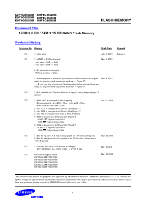K9F1G08U0M-P Datasheet PDF Samsung