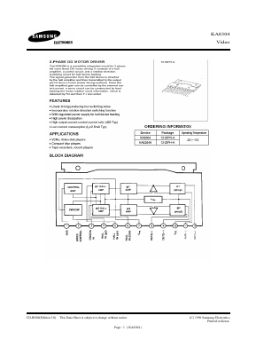 KA8304 Datasheet PDF Samsung