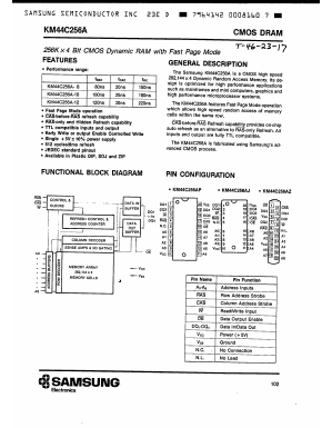 KM44C256A-12 Datasheet PDF Samsung
