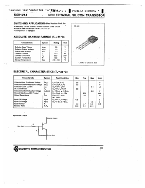KSR1214 Datasheet PDF Samsung