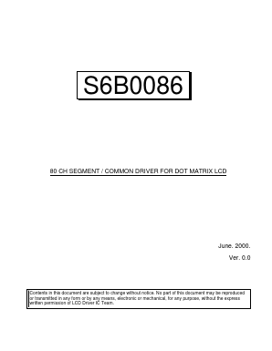 S6B0086 Datasheet PDF Samsung